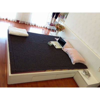 Chiếu Hạt Gỗ Mun Cao Cấp - Kích Thước 1,5mx1,9m hạt 1.2cm ( video , hình thật )