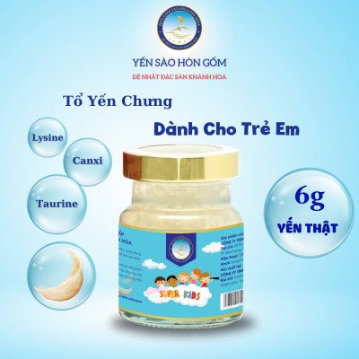 [Hộp 6 Hũ] Tổ Yến Chưng Cao Cấp Dành Cho Trẻ Em Super Kids - Yến Sào Hòn Gốm Chính Hiệu Khánh Hoà - HGK NEST
