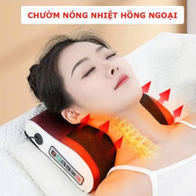 CÔNG NGHỆ GỐI MASSAGE CỔ VAY GÁY TOÀN THÂN 20 BI MASSAGE CAO CẤP 