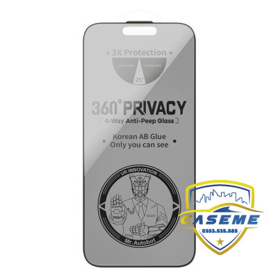 Kính Cường Lực Dành Cho iPhone 17, iPhone Air, iPhone 17 Pro, iPhone 17 Pro Max URR 360° Privacy Anti Spy 9H – Full Màn, Chống Nhìn Trộm - Hàng Chính Hãng