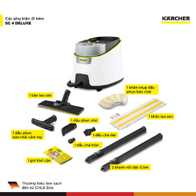 [Mới 2025] Máy làm sạch bằng hơi nước SC 4 Deluxe Easyfix - Bảo hành chính hãng đến 15 tháng - Hàng Chính Hãng