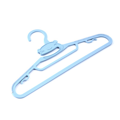 Móc nhựa treo quần áo chống trượt màu xanh (Bộ 3 cái), móc nhựa treo quần áo hình gấu