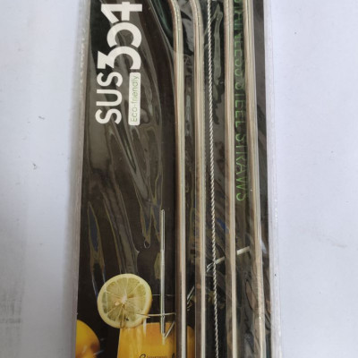 Bộ Ống Hút Inox 304 Trà Sữa + Ống Hút Sinh Tố + Cọ Làm  Sạch Ống Bộ Ống Hút inox 304 Cao Cấp