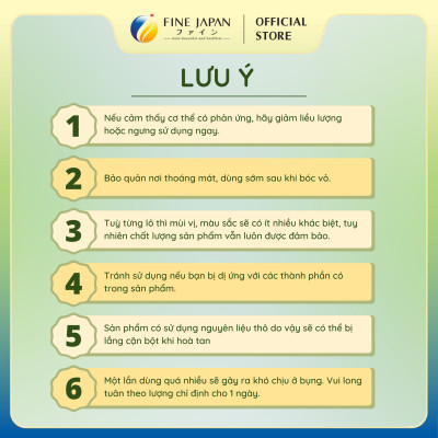 Bột rau xanh Japanese Fruit & Natto Kinase FINE JAPAN bổ sung chất xơ và điều hoà huyết áp hộp 30 thanh