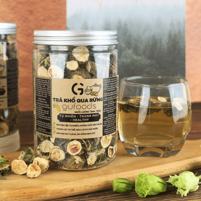 Trà khổ qua rừng (mướp đắng rừng) GUfoods (Vị nguyên chất / Vị Gạo lứt thảo mộc) - Mát gan, Giải nhiệt, Thanh lọc cơ thể, Thư giãn tinh thần, Cải thiện giấc ngủ