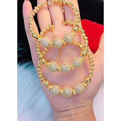 Lắc tay nữ bi xoàn dát vàng 18k