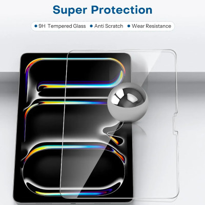 Miếng dán màn hình kính cường lực cho iPad Pro 13 inch M4 2024/ iPad Pro 11 inch M4 2024 (mỏng 0.2 mm, vát cạnh 2.5D, chống trầy, chống va đập - Hàng chính hãng