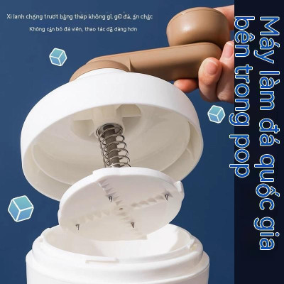 Máy Bào Đá Tuyết Cầm Tay Siêu Mịn - Máy Xay Đá Bào Mini Tiện Lợi, Lưỡi Dao Bằng Thép Không Gỉ