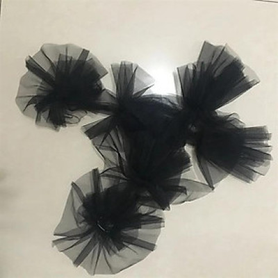 Găng tay nữ vải voan xếp ly phồng dễ thương mẫu mới t10-2023 - ĐEN