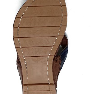 Dép nữ Huy Hoàng da cá sấu màu xanh đậm HT7241