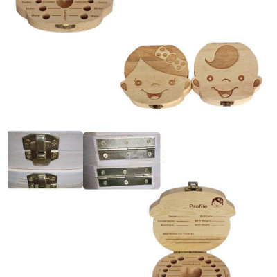 Hộp Đựng Răng Sữa Chống Bụi Bằng Gỗ Cho Bé 13x12cm