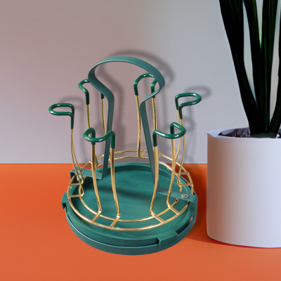 GIÁ ÚP LY CỐC KIM LOẠI MÀU VÀNG - YELLOW GREEN CÓ ĐĨA HỨNG NƯỚC - ( TẶNG SÉT 04 CỌ VỆ SINH VÒI ẤM NỘI ĐỊA NHẬT BẢN )