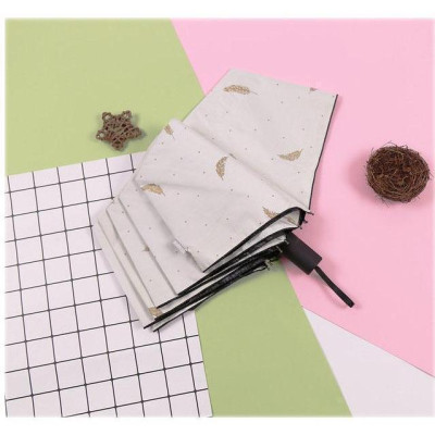 Dù Gấp Gọn Họa Tiết Hình Lông Vũ Chống Tia UV