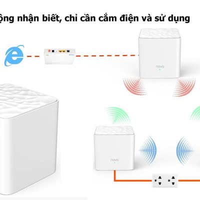 Bộ 2 Thiết Bị Router Wifi Tenda NOVA MW3 - Hàng Chính Hãng
