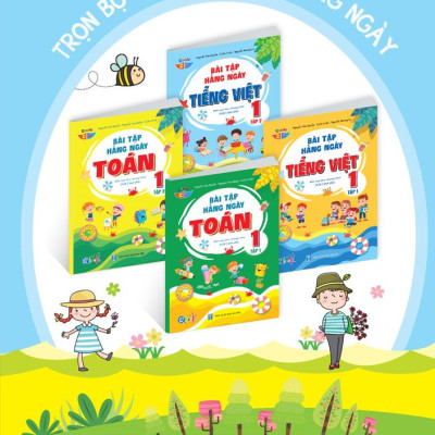 Sách - Combo Bài Tập Hằng Ngày Toán và Tiếng Việt Lớp 1 - Cánh Diều - Tập 1,2 (2 cuốn)