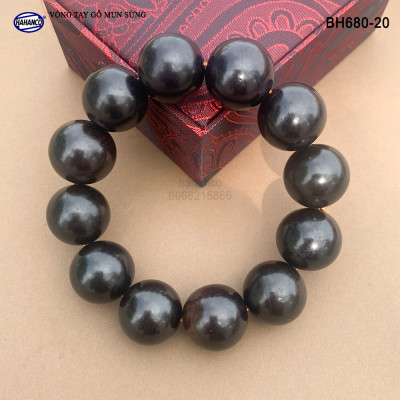 Vòng phong thủy gỗ Mun Sừng đen bóng (đủ Size) dành cho người có địa vị, thăng tiến trong công việc (BH680)
