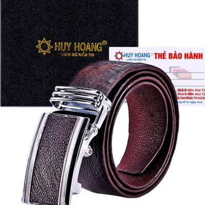 Thắt Lưng Nam Da Đà Điểu Bản Lớn Trơn Huy Hoàng HT4426 - Nâu Đất