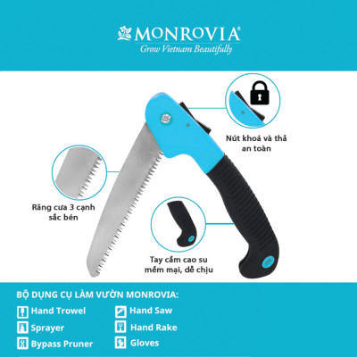 Bộ dụng cụ làm vườn MONROVIA 4 món tiện dụng, chất liệu cao cấp, thép không gỉ, chắc chắn, an toàn