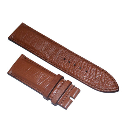 HT8447 - Dây đồng hồ Huy Hoàng da đà điểu da bụng size 22, 24, 26 màu nâu đỏ