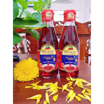 Nước Mắm Cốt Kim Hoa Phú Quốc 40 độ đạm Hộp 180ml - Hộp 6 chai - mỗi chai 180ml