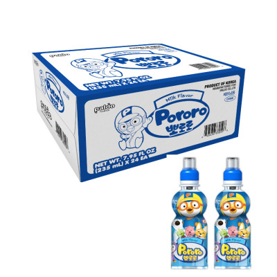Thùng 24 Chai Nước Uống Pororo Hương Vị Sữa 235ml