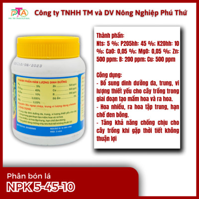 Phân Bón Lá Cao Cấp Đầu Trâu MK 5-45-10 (Cây Ăn Trái) 400g