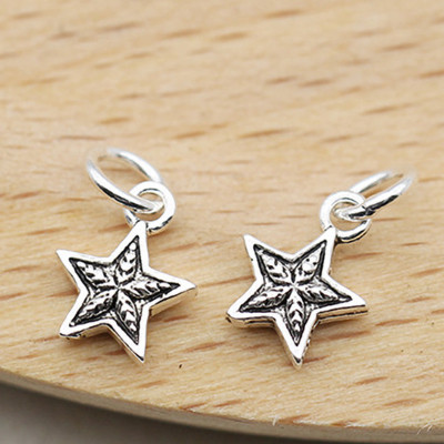 Combo 5 cái charm bạc hình ngôi sao nhỏ pha lê treo - Ngọc Quý Gemstones