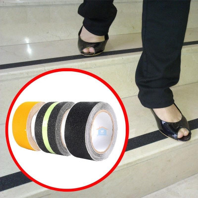 Băng dính nhám dạ quang chống trượt ngã - Băng keo dán cầu thang hống trơn trượt dán bậc cửa ra vào, bảo vệ gia đình.