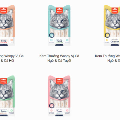 WANPY (Chính Hãng) - Kem súp thưởng cho mèo vị ngẫu nhiên gói 5 thanh 70gr