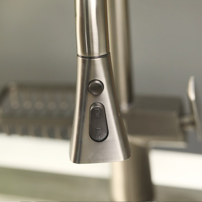 Vòi rửa nóng lạnh cao cấp dây rút xoay 360 đồng mạ PVD màu xám Juno sofa Teady VCCT-007 lux