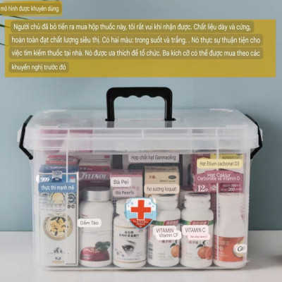 Tủ Hộp Đựng Thuốc Di Động Gia Đình, 2 Tầng Có Quai Xách Nhựa Mika Trong Suốt Nhìn Dõ Đồ Vật  Tủ Thuốc Đựng Dụng Cụ Y Tế Mẫu Mới Tiện Lợi