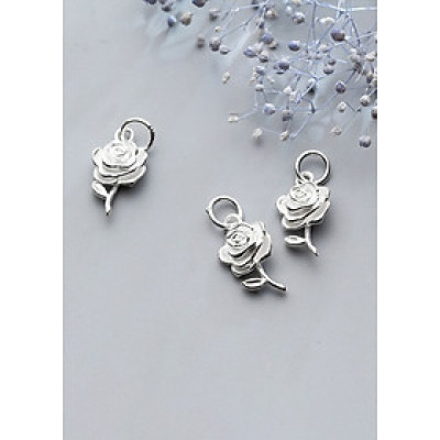 Combo 2 cái charm bạc mặt hoa hồng treo - Ngọc Quý Gemstones