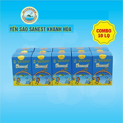 [Combo 10 lọ] Nước Yến sào Khánh Hòa Sanest dành cho trẻ em đóng lọ 62ml-26%