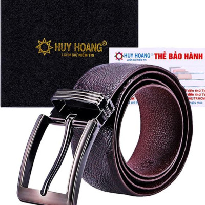 Thắt Lưng Nam Da Đà Điểu Bản Lớn Đầu Kim Huy Hoàng HT4422 - Nâu Đất