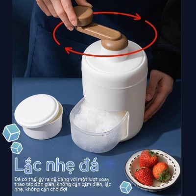 Máy Bào Đá Tuyết Cầm Tay Siêu Mịn - Máy Xay Đá Bào Mini Tiện Lợi, Lưỡi Dao Bằng Thép Không Gỉ