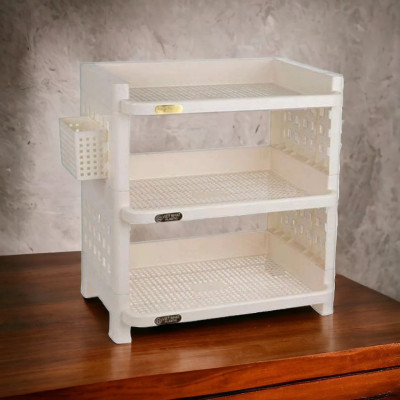 KỆ ĐA NĂNG 3 TẦNG KỆ ĐỰNG CHÉN BÁT CÓ GIỎ ĐỂ ĐŨA THÌA - KỆ NHÀ BẾP M5528