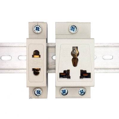 ổ cắm 2 chấu và 3 chấu cài thanh ray gắn tủ điện HT 16A/230V