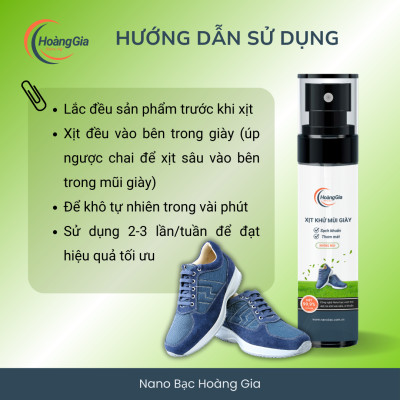 Xịt Khử Khuẩn Giày Dép Nano Bạc Hoàng Gia - Nano Bạc Diệt Khuẩn Khử Mùi, An Toàn Sức Khỏe 100ml