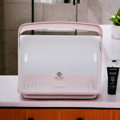 Giỏ Khay đựng đồ có nắp chống côn trùng- Khay úp ly có nắp đậy quai xách gọn gàng tiện lợi