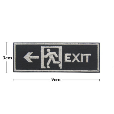 Patch_velcro Logo Exit_thoát ra an toàn dạ quang chiến thuật