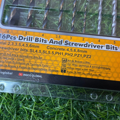BỘ 16 MŨI KHOAN KIM LOẠI VÀ MŨI BẮT VÍT INGCO AKSDB9165 - HÀNG CHÍNH HÃNG