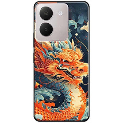 Ốp lưng cho Vivo Y03 - Y03T - Y18 - Y18S - Y18T - Y27 5G - Y28 4G - Y36 - Rồng Cam Xanh - Hàng Chính Hãng