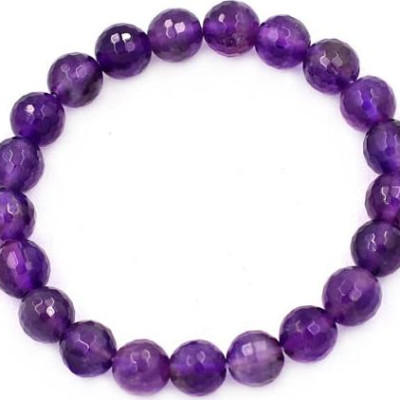 Chuỗi đeo tay Thạch Anh Tím Than Cắt Giác 8 ly 20 hạt - hợp mệnh Hỏa, mệnh Thổ