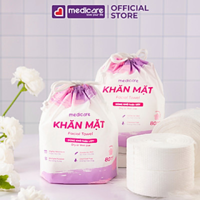Khăn Mặt Khô MEDiCARE Đa Năng 20x15cm Cuộn 80 tờ