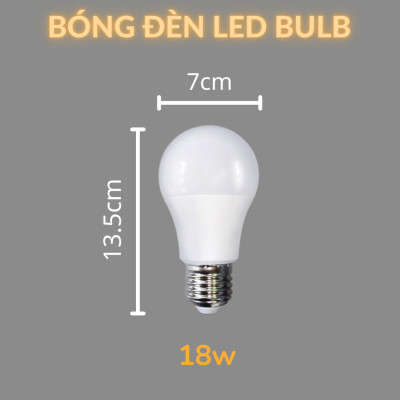 Combo Bóng Đèn Led Bulb HUTA 18w Đuôi E27, Tiết Kiệm Điện, Chống Nước, Ánh Sáng Trắng/Vàng, Trang Trí Quán Cà Phê, Nhà Hàng