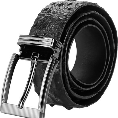 Thắt Lưng Nam Da Cá Sấu Gai Lưng Đầu Kim Bản Lớn Huy Hoàng HT4709 - Đen