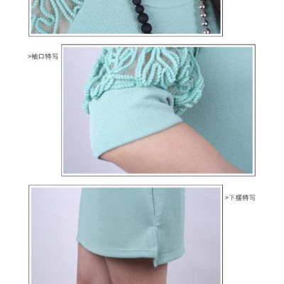 Đầm suông phối ren tay da01