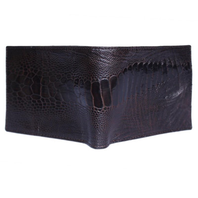 HP2452 - Bóp nam Huy Hoàng da đà điểu da chân 2 mặt da màu nâu đất