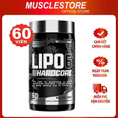 Nutrex LIPO 6 Hardcore (60 viên) Hỗ Trợ Sinh Nhiệt Đốt Mỡ, Giảm Cân, Không Mất Cơ | Nội địa USA