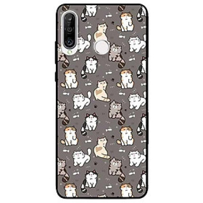 Ốp lưng dành cho Huawei P30 - P30 Lite - Y7 Pro - Y9 2019 mẫu Họa Tiết Mèo Xám